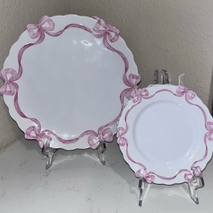 Pink Ribbon Dinner and Dessert Plates (Quantity 25 each)