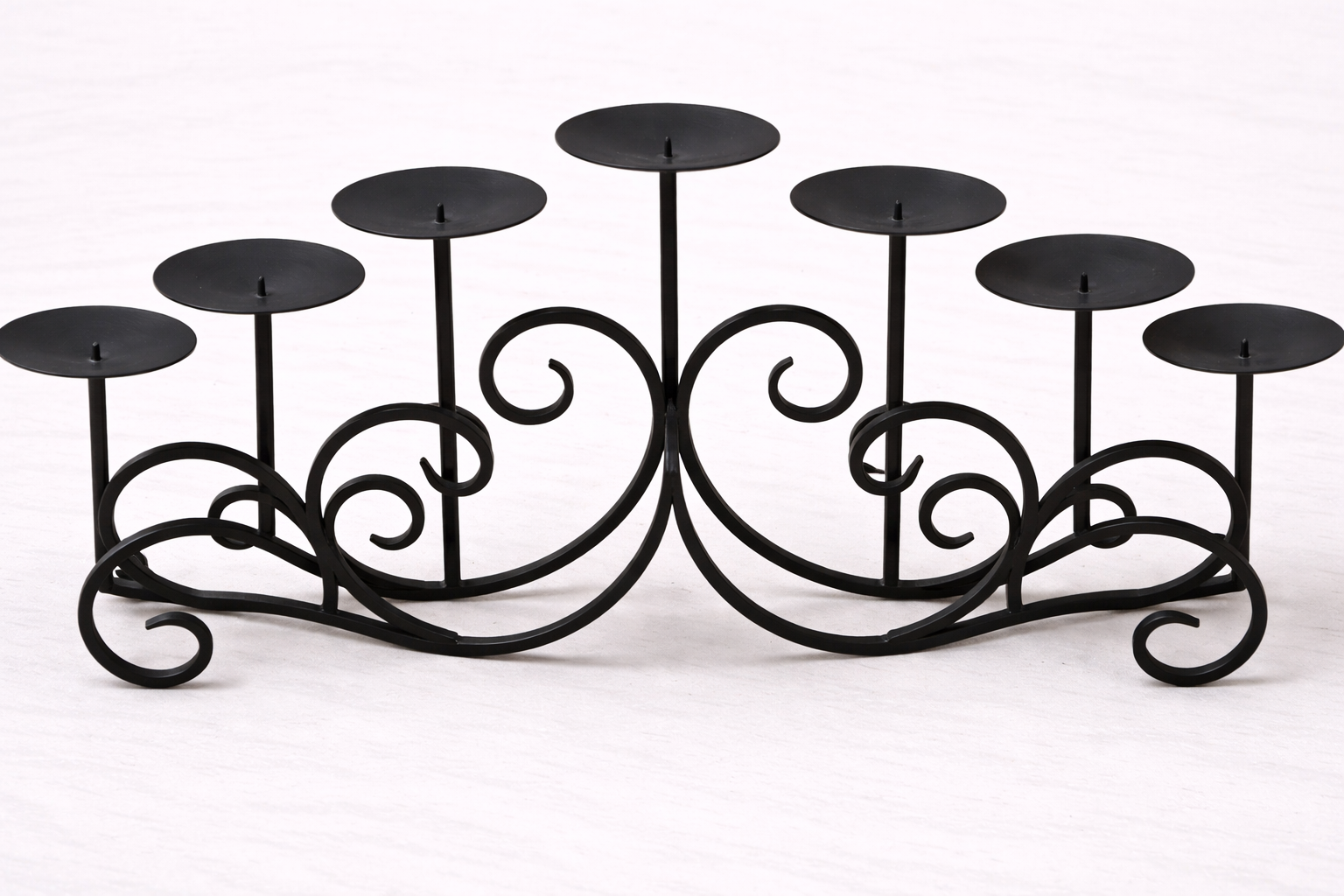 Seven-Arm Wrought Iron Candelabra