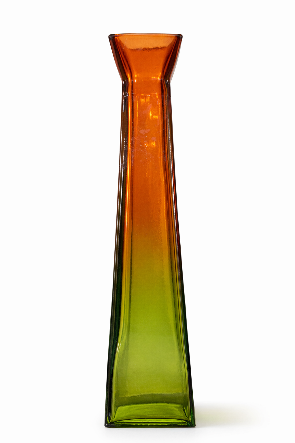 Tall Recycled Glass Gradient Vase – Attributed to San Miguel Vidrios (21.5″)