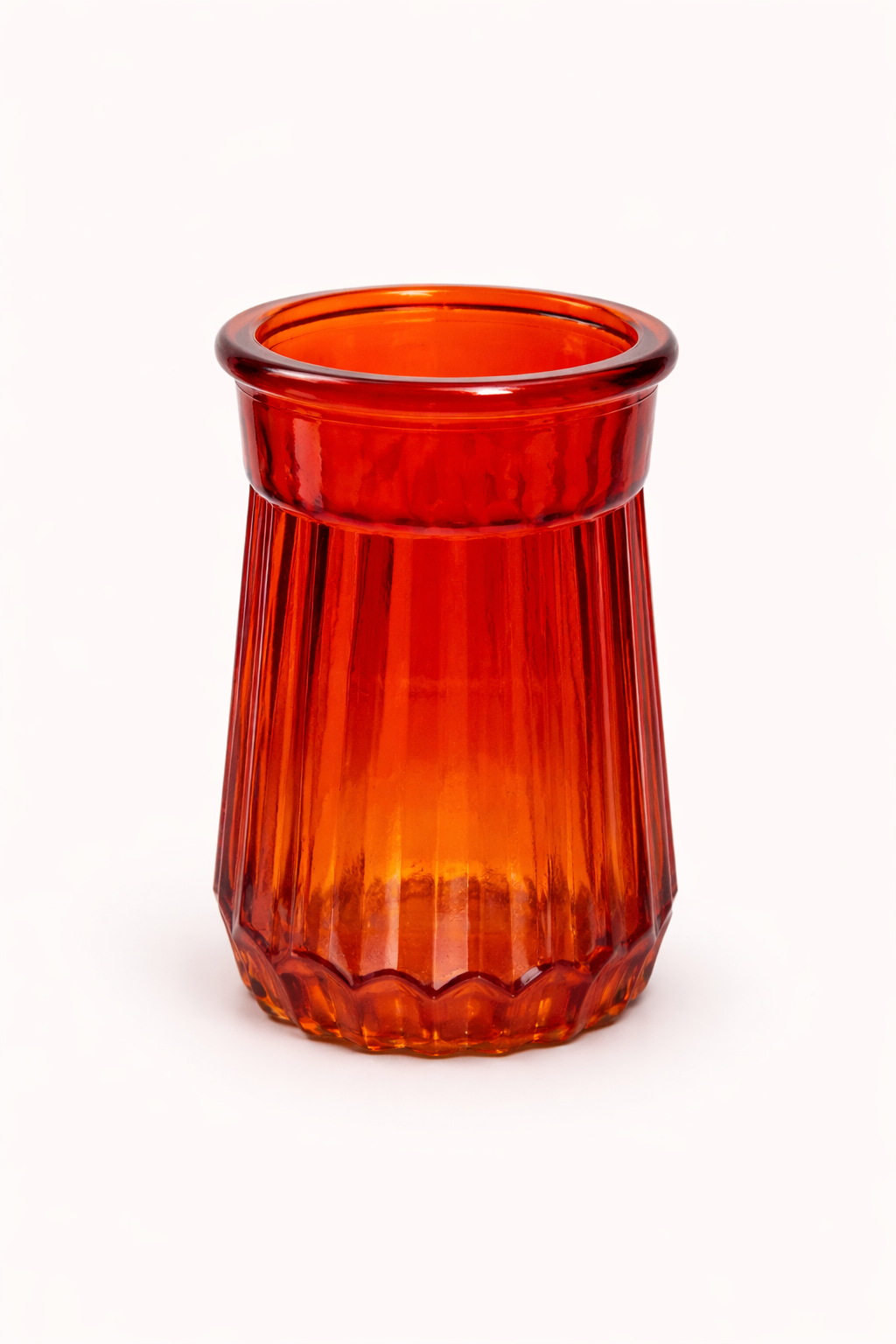 Ruby Amberina Pressed Glass Vase