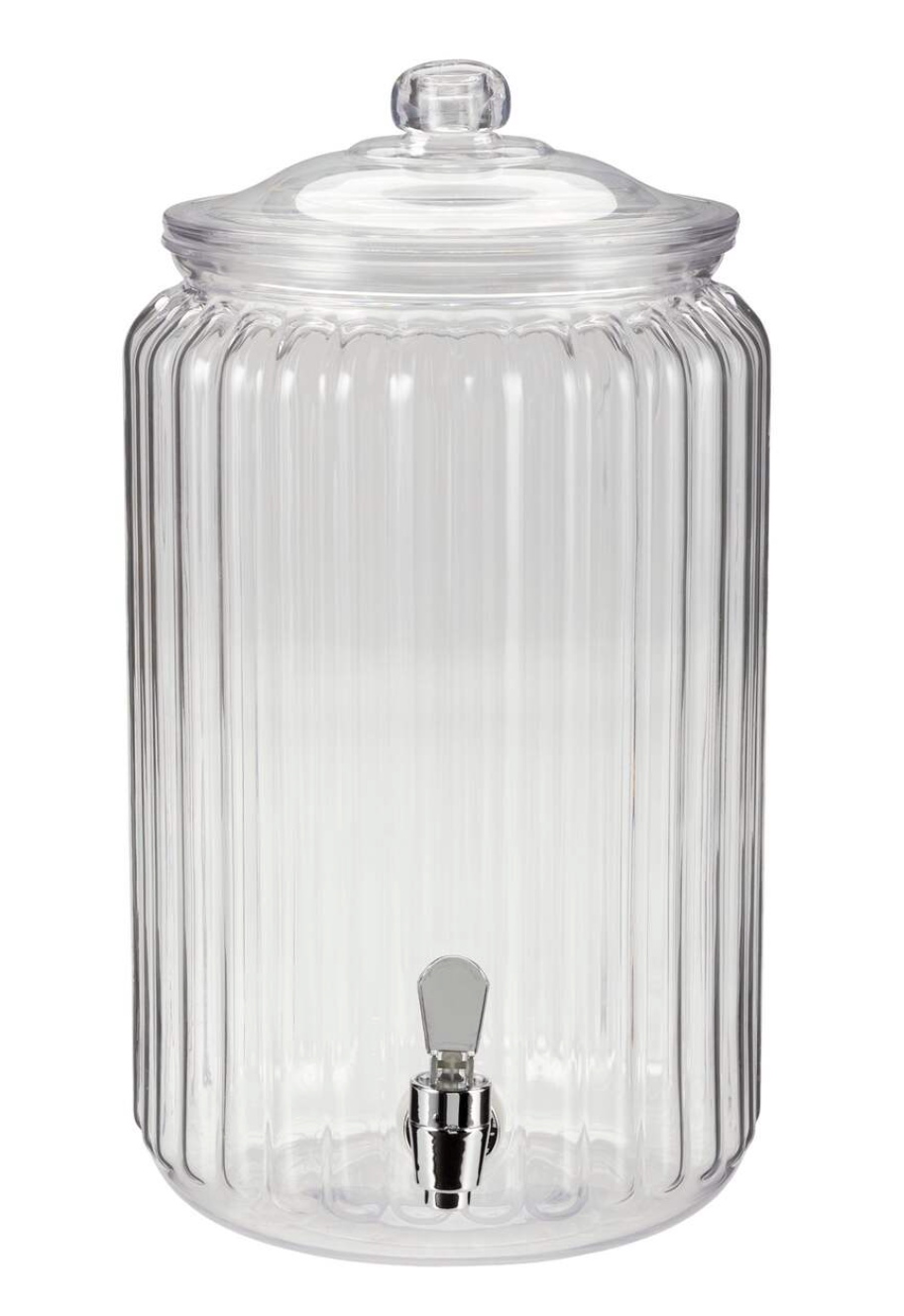 Ribbed Glass Beverage Dispenser — 4.4 L