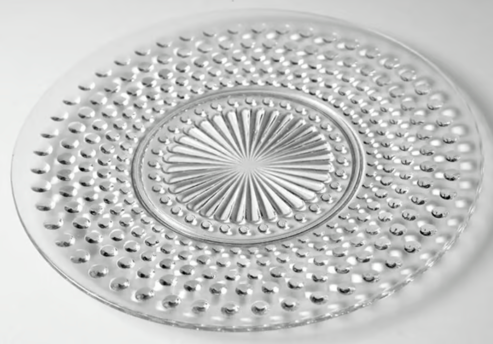Hobnail Clear Glass Candle Plate — 6.25″