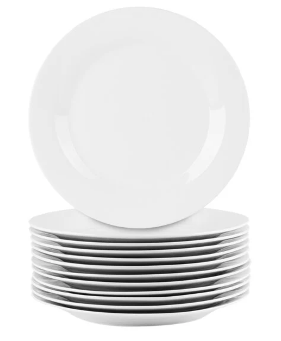 White Ceramic Dinner Plate — 10.25″