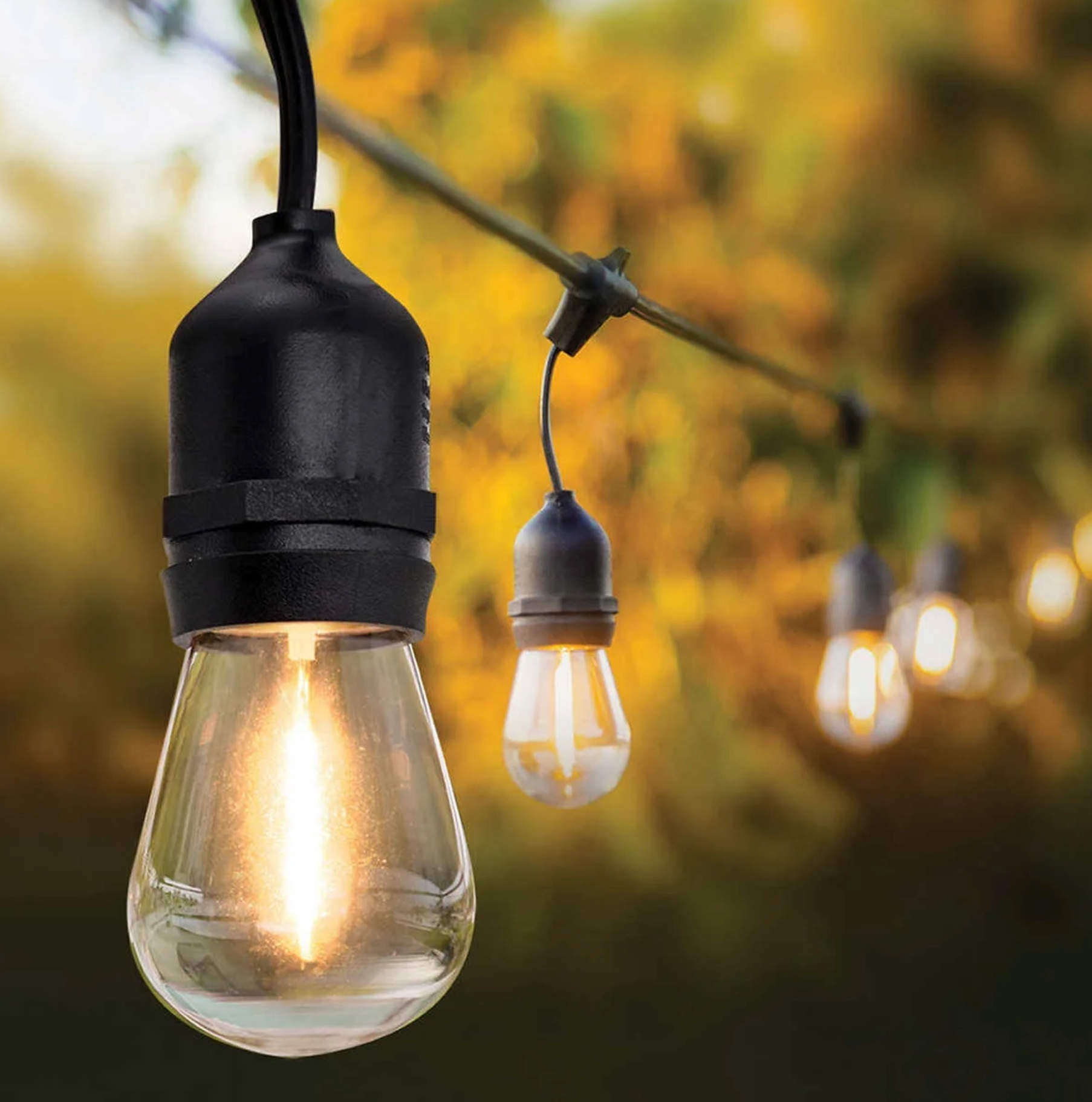 48′ Heavy-Duty Bistro String Lighting — Warm LED