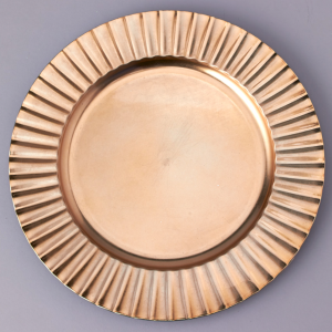Gold Fluted-Edge Lacquer Charger — 13″