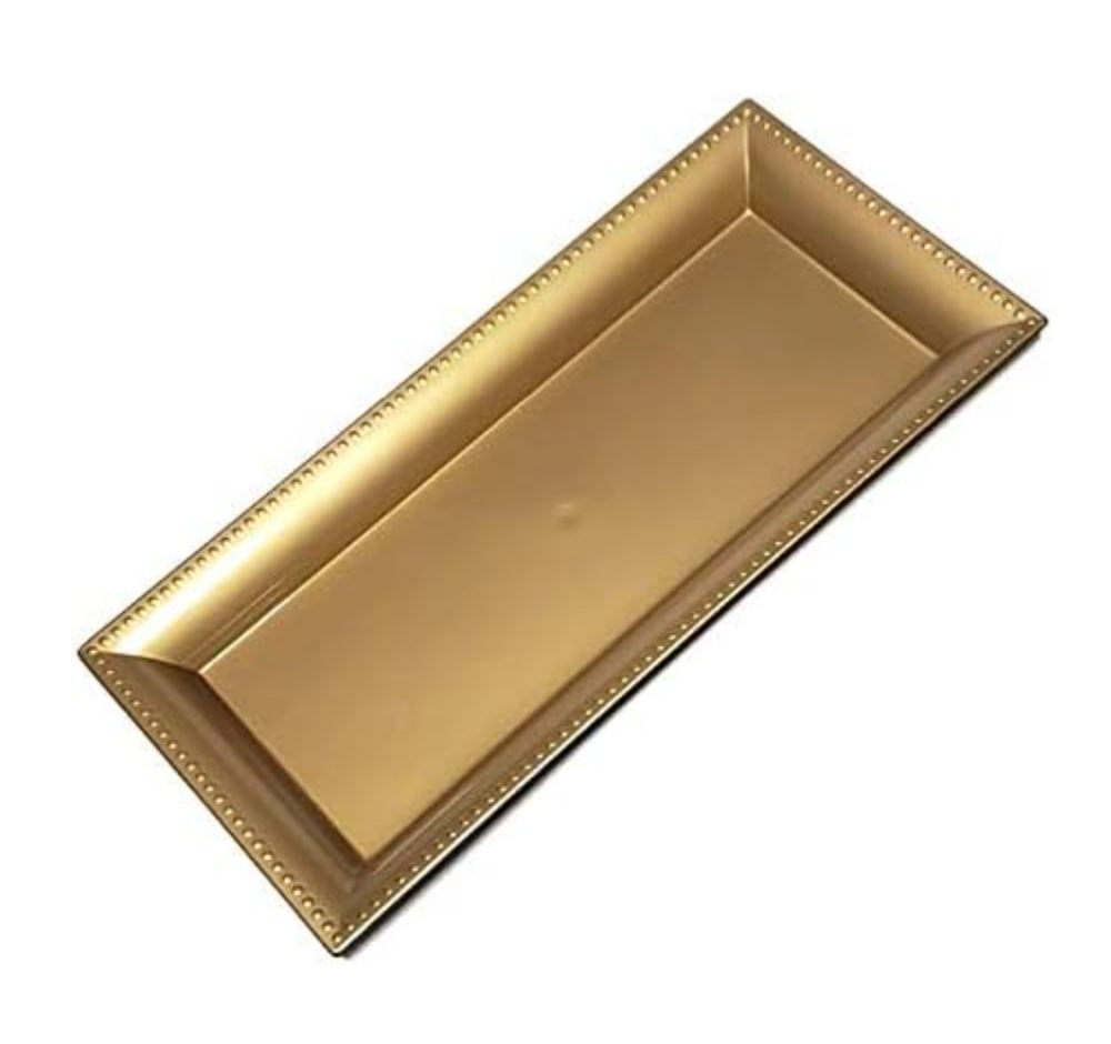 Gold Oblong Charger — 6.5″ × 14″