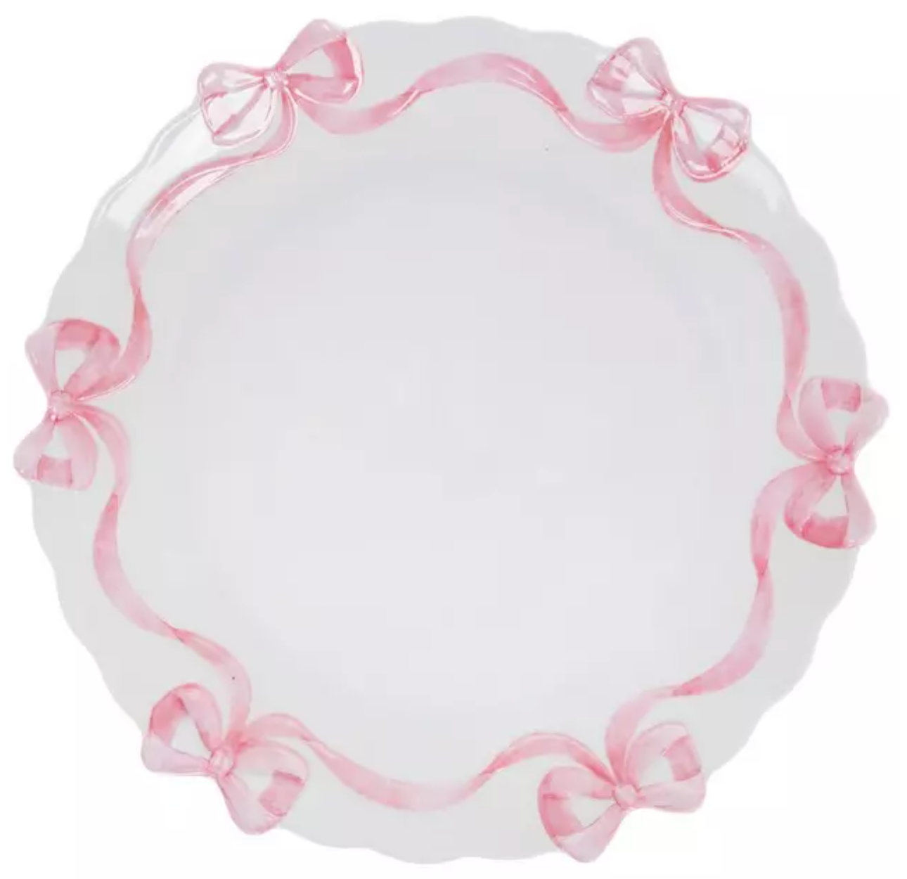 Pink Bow Coquette Dessert Plate — 6.5″