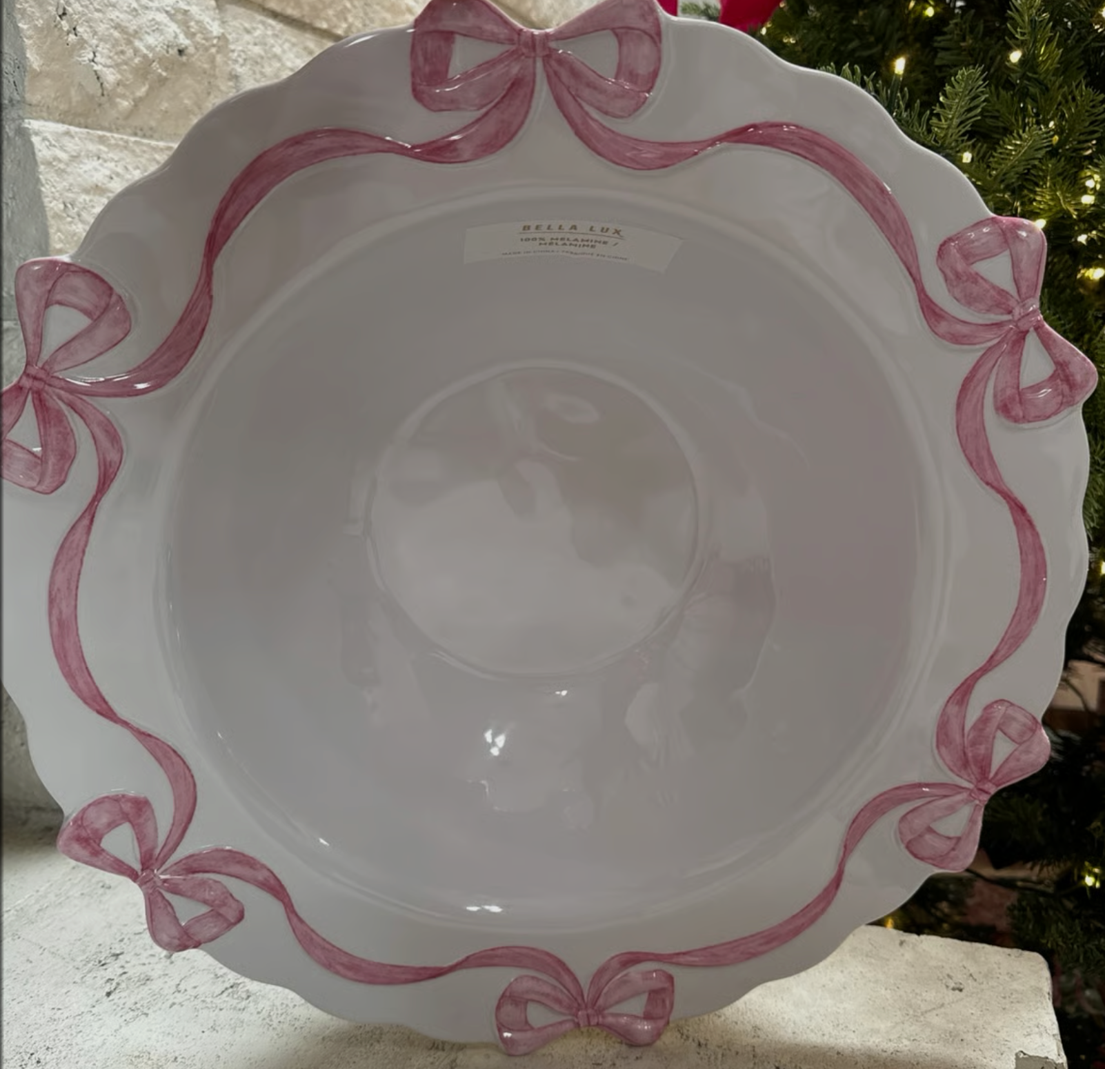 Pink Bow Coquette Serving Bowl — 16.5″