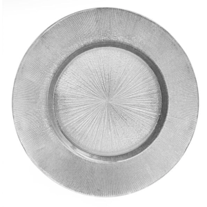 Glass Silver Burst Charger — 13″
