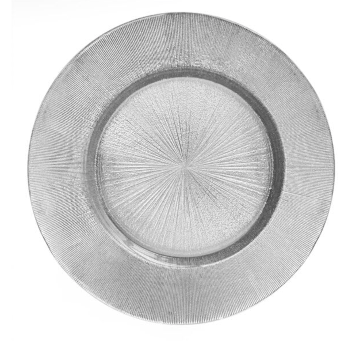 Glass Silver Burst Charger — 13″
