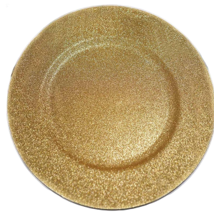 Gold Glitter Glass Charger Plate