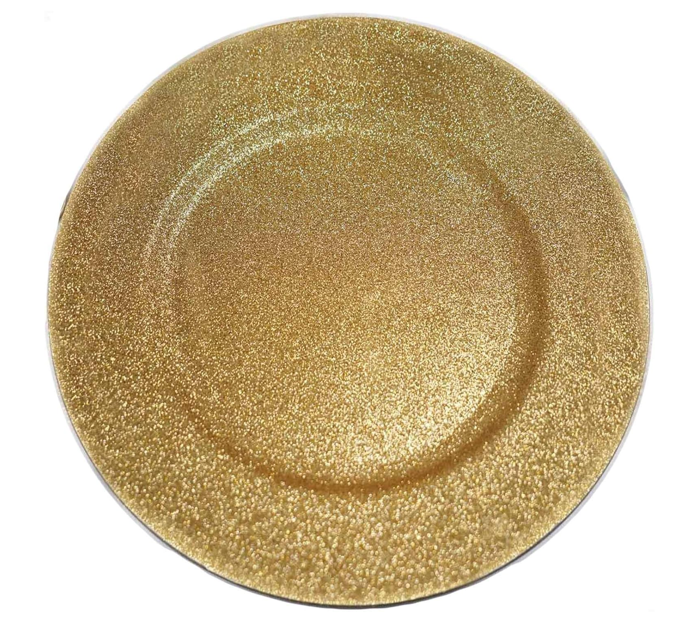 Glass Gold Textured Charger — 13″