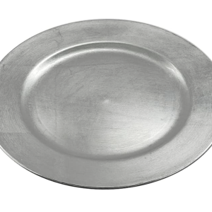 Brushed Silver Laquer Charger Plate