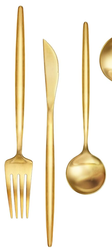 Gold-Finish Flatware Set