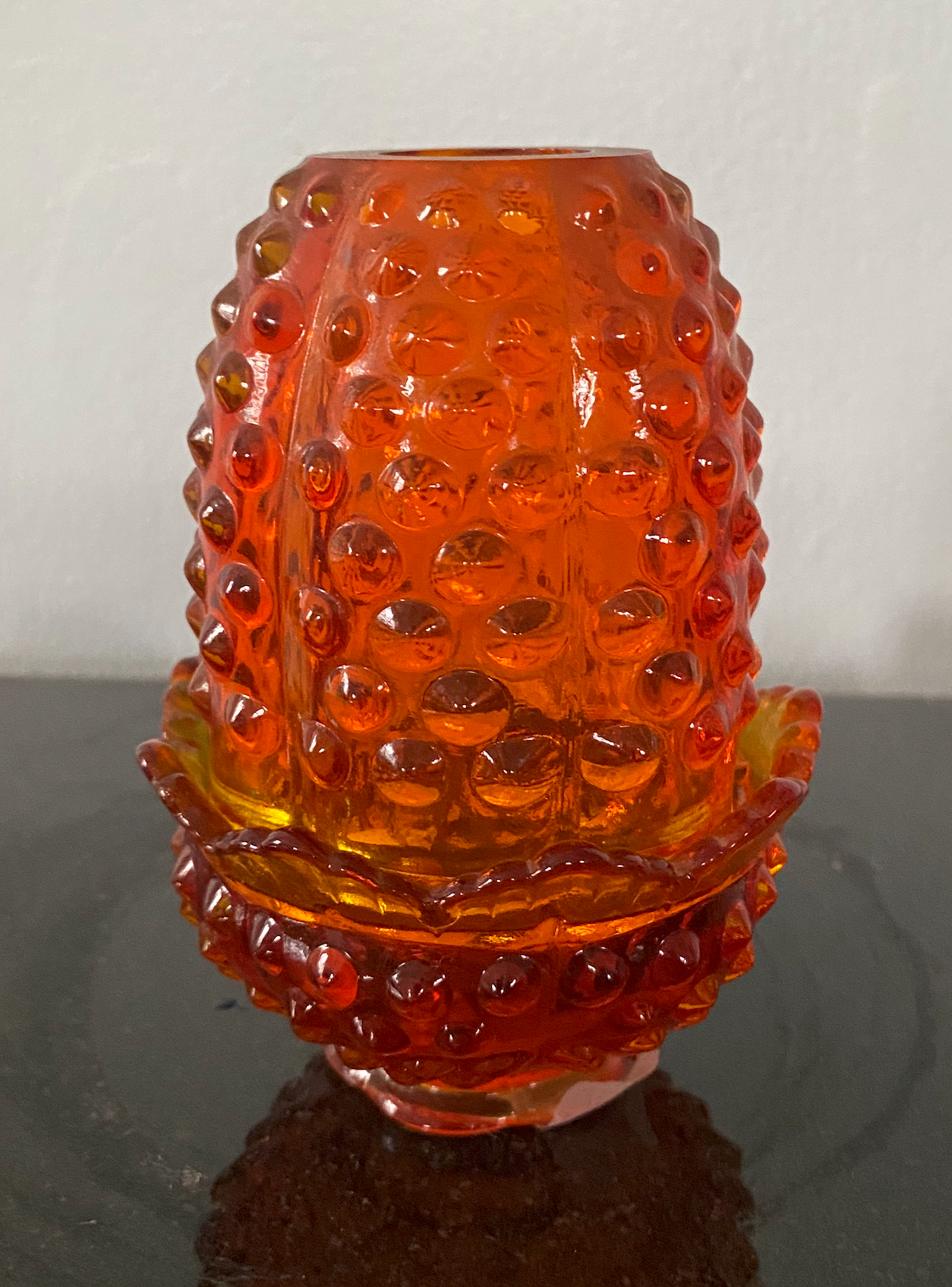 Vintage Fenton Hobnail Fairy Lamp – Amberina (1964–1978)