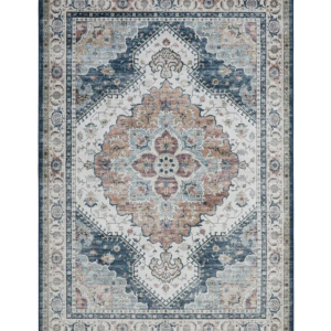 Blue Multicolor Medallion Washable Rug (5'3" × 7'5")  (Quantity 4)