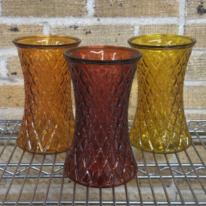 Jewel-Toned Diamond-Cut Bud Vases (Quantity 6)