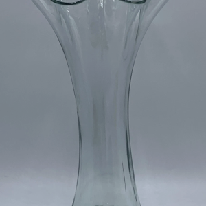 Hand-Blown Green-Tint Ruffle Vase  (Quantity 2)
