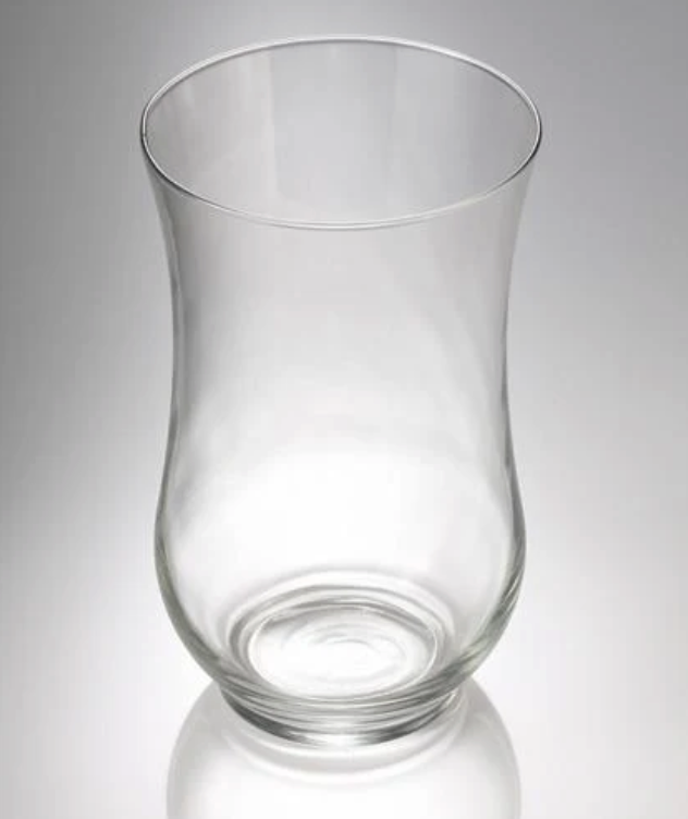 Clear Glass Hurricane Vase — 8.5″