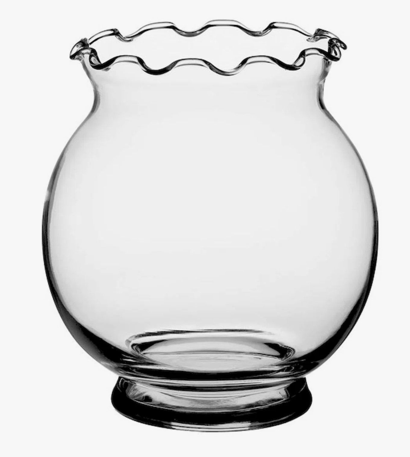 Clear Glass Ivy Bowl — Fluted Rim