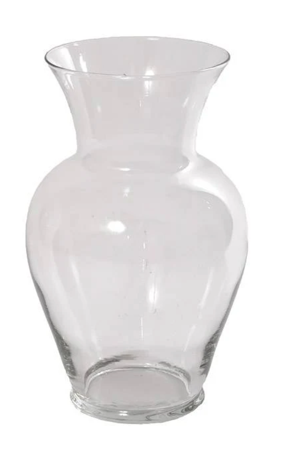 Clear Glass Rose Urn — 9″