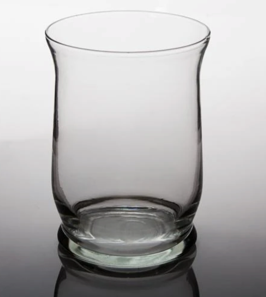 Clear Glass Hurricane Vase (Heavy Weight) — 8″
