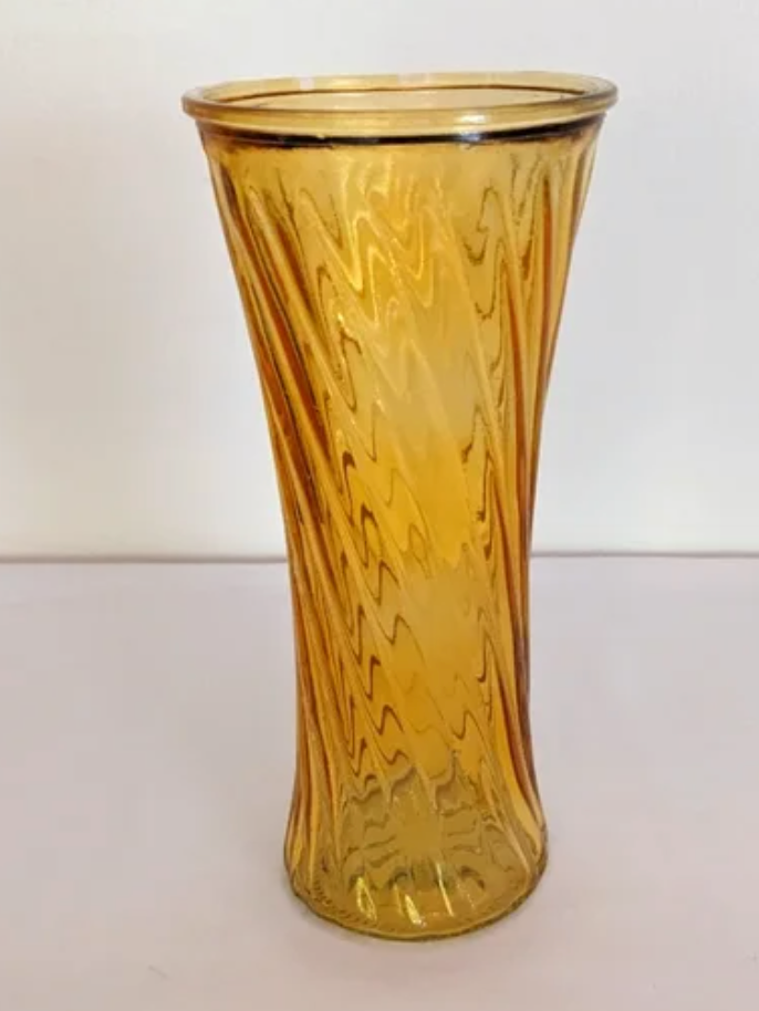 Amber Spiral Vase