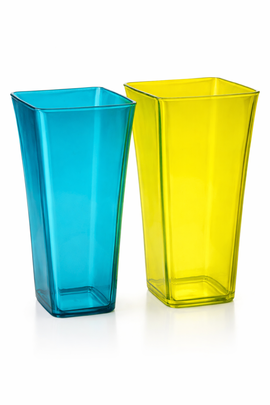 Modern Acrylic Tapered Vases — 7″ (Teal & Citron)