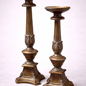 Carved Candle Pedestals