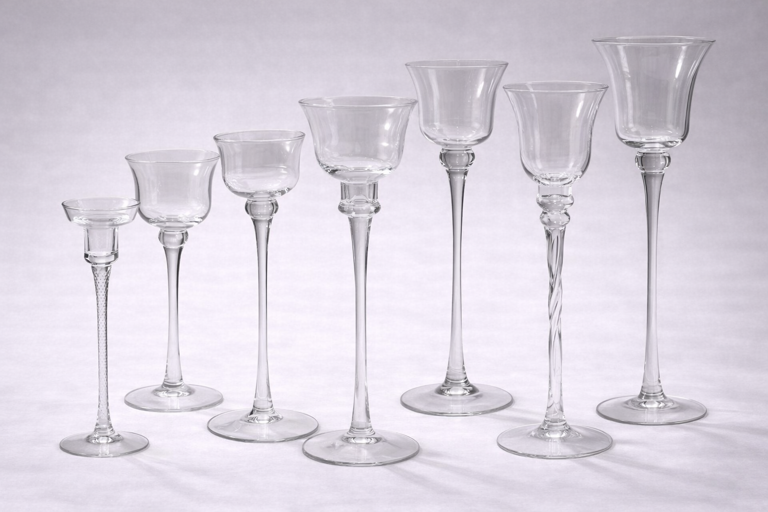 Graduated Glass Hurricane Collection (Assorted Heights and Styles)