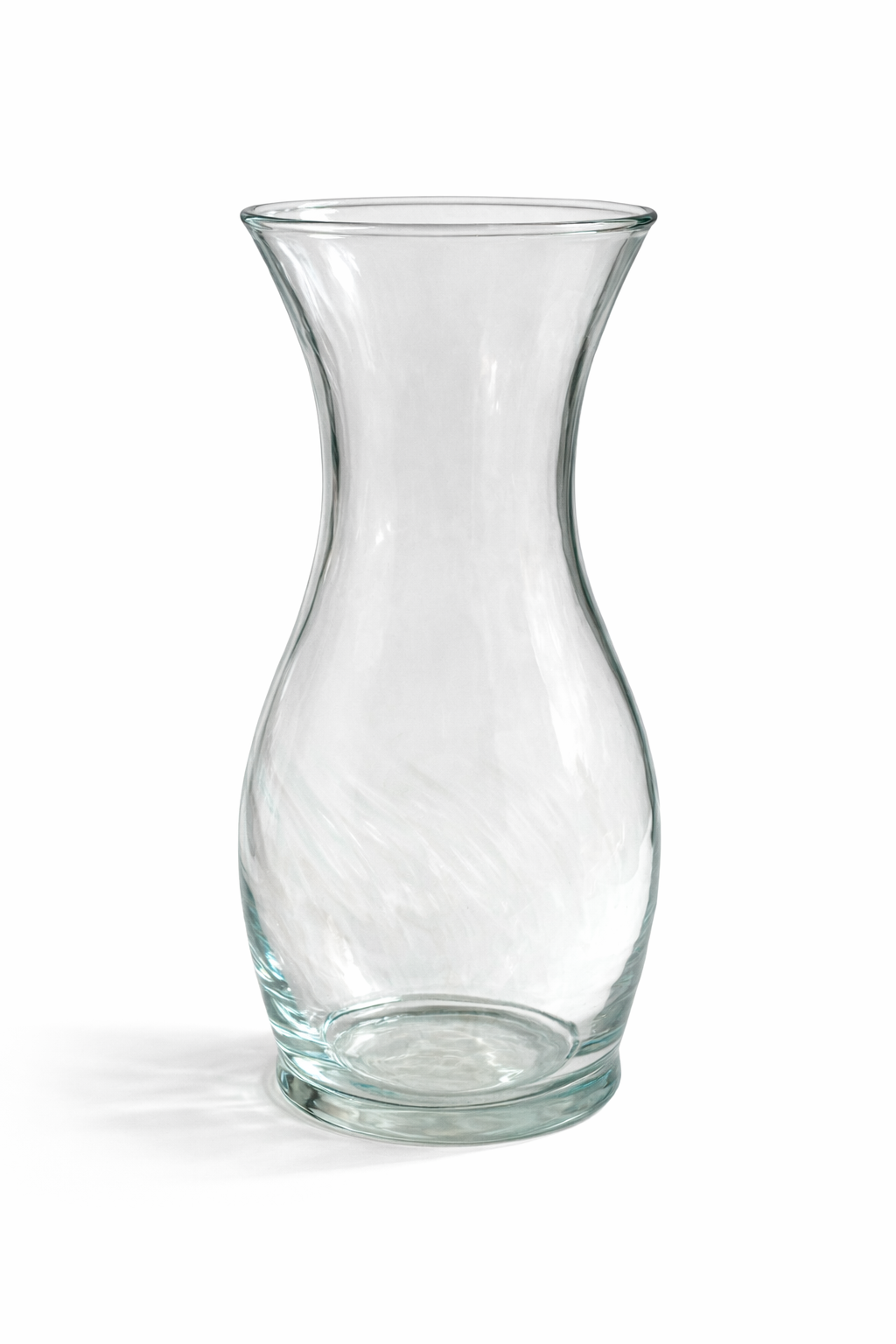 Elegant Hourglass Glass Vase — 9″