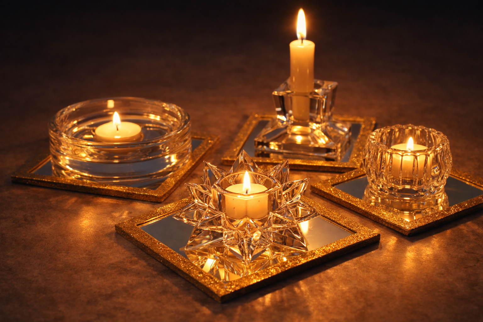 Gold Reflective Mirror Plate