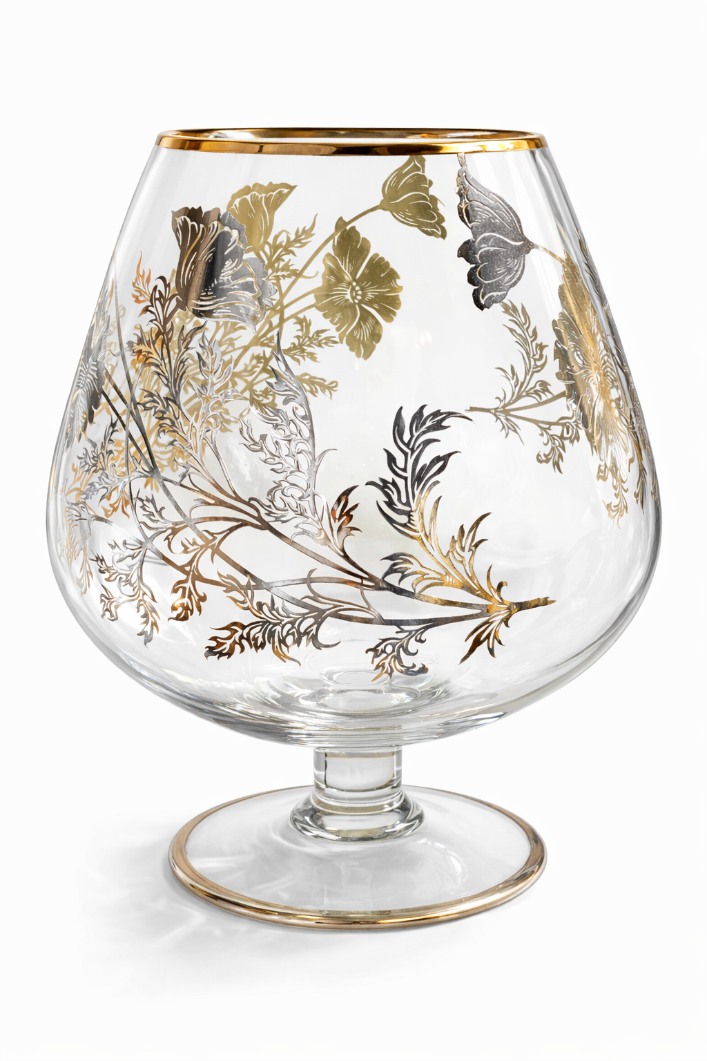 Silver City Glass Co. Sterling on Crystal “Flanders Poppies” Vessel — 9.5”