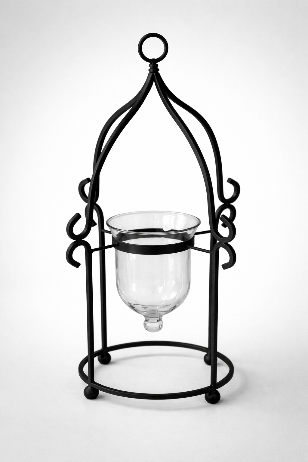 Cambridge Iron Lantern with Glass Cloche (19″)