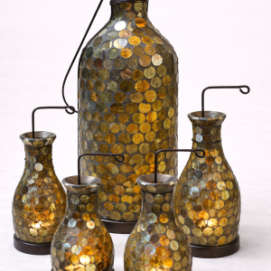 Mercury Mosaic Lantern Set (Quantity 1 set)
