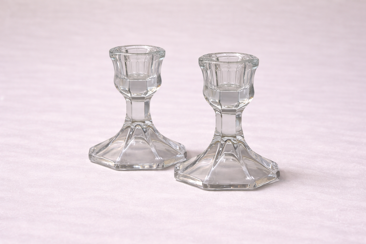 Pressed Glass Octagonal Taper Holder