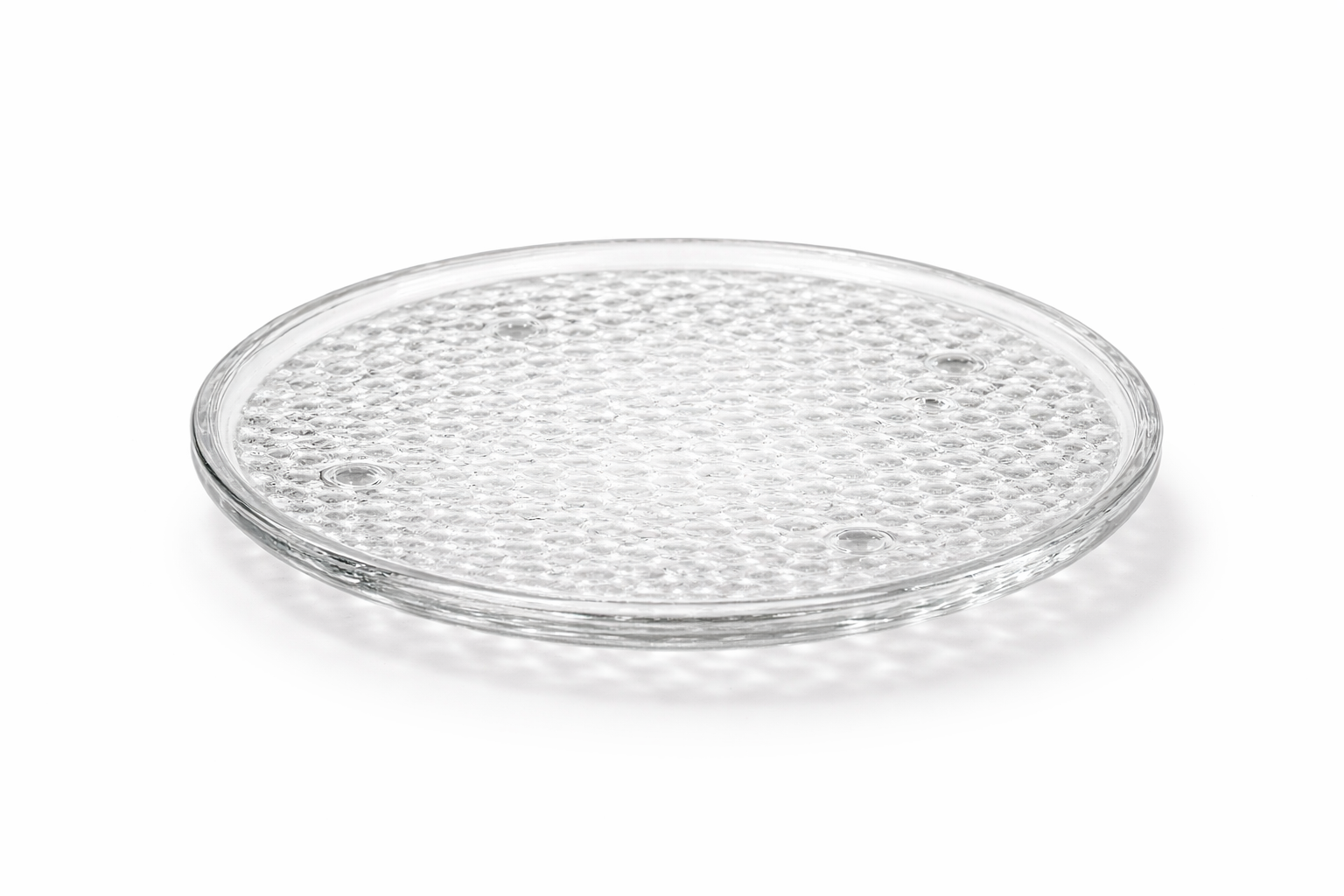 Clear Hobnail Glass Candle Plate – 6″ Diameter