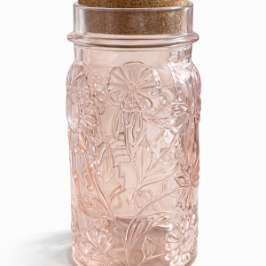 Embossed Floral Apothecary Jar (Quantity 1)