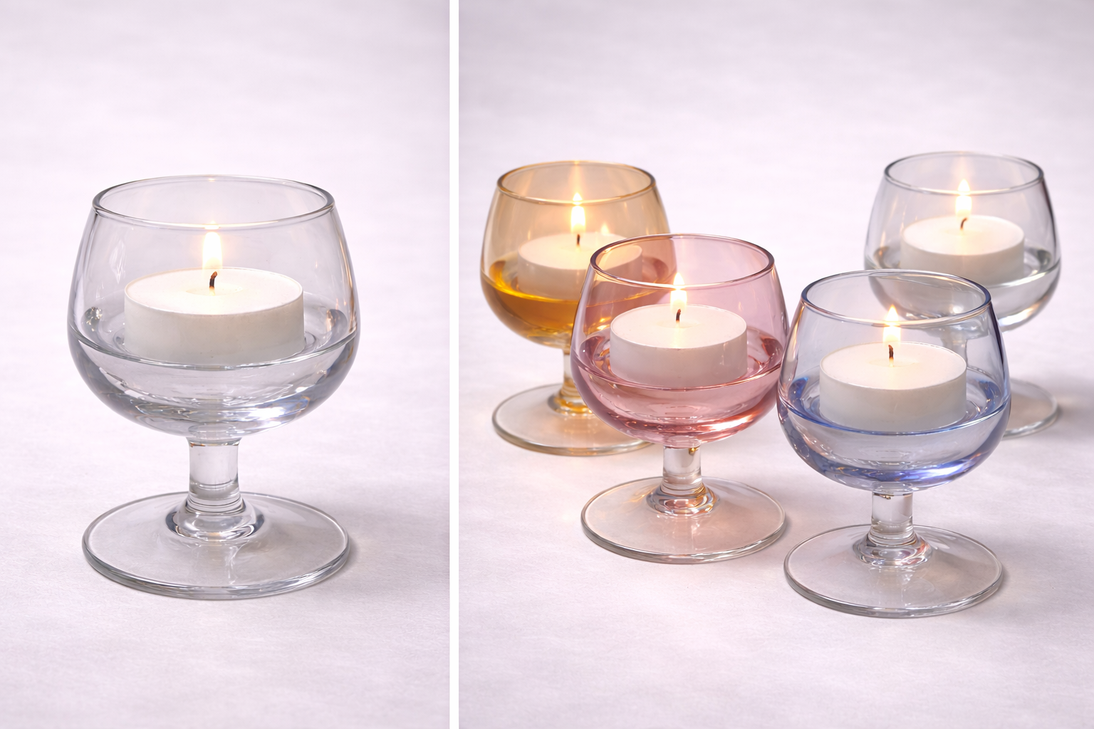 Mid-Century Stemmed Tealight Snifters c. 1950s