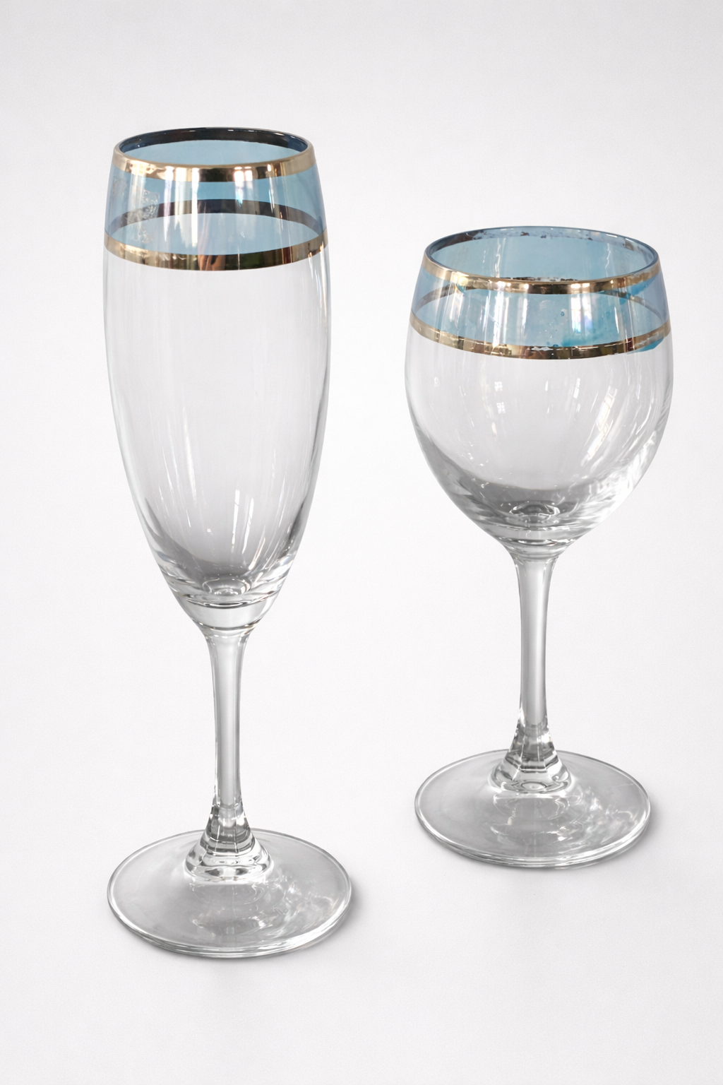 J. Preziosi Slate-Banded Crystal – Wine Glass & Champagne Flute