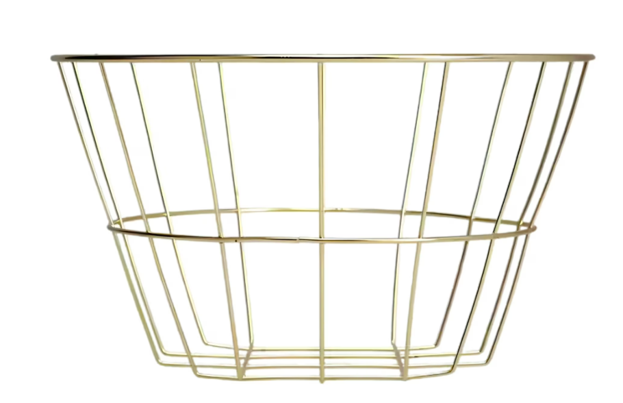 Small Round Gold Wire Basket – 4.75″D
