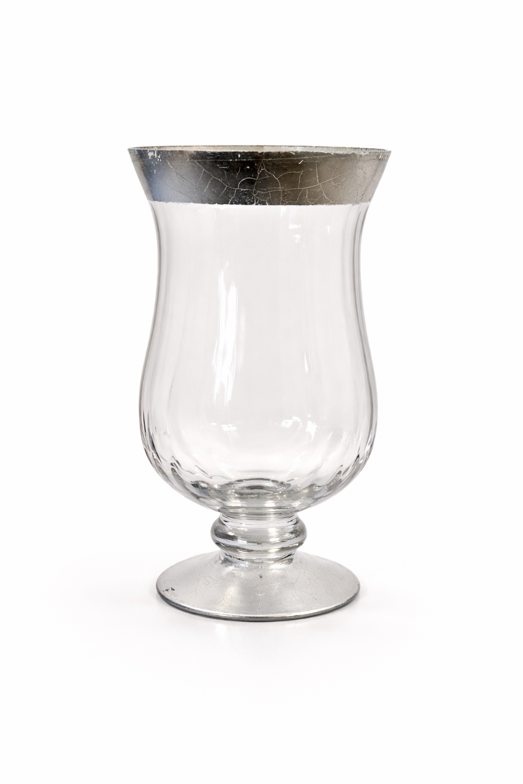 Silver-Rim Hurricane Vase