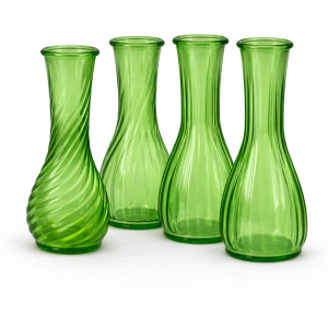 Forest Green Vintage Bud Vases