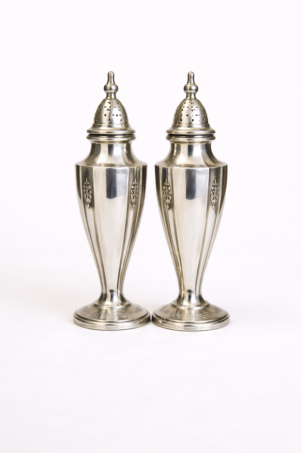 Silverplate 1930s Ambassador Pattern Salt and Pepper Shapers
