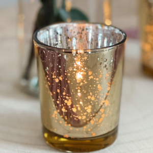 Rose-Gold Mercury Glass Votive Holders