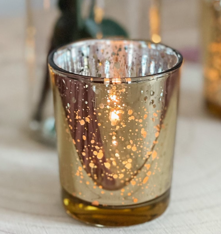Gold Mercury Glass Votive