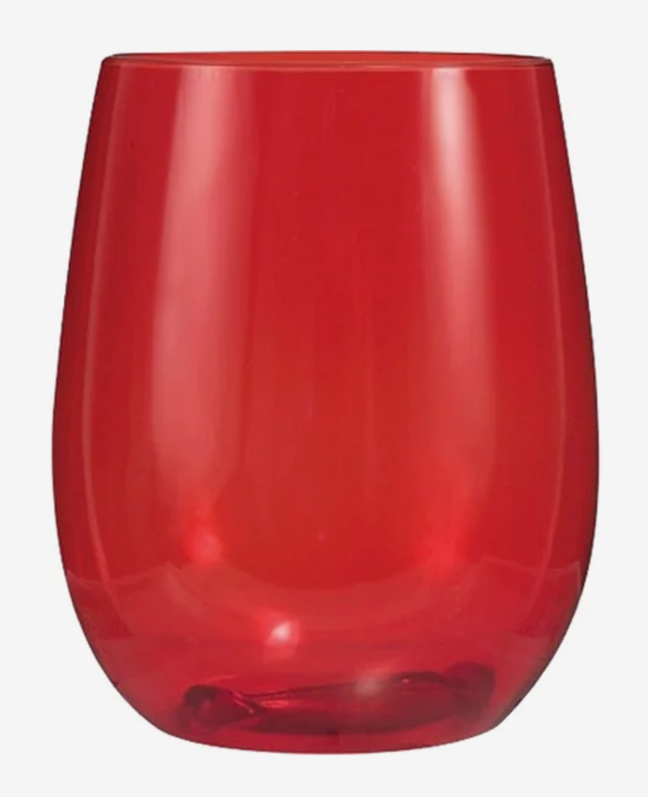 Red Acrylic Stemless Wine Glasses