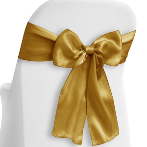Antique Gold Satin Chair Sashes (Quantity 40)