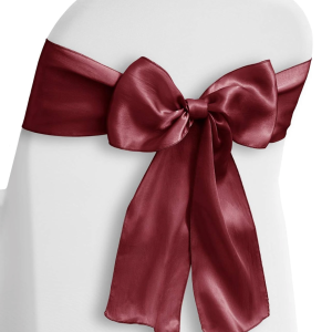 Merlot Satin Chair Sashes (Quantity 3)