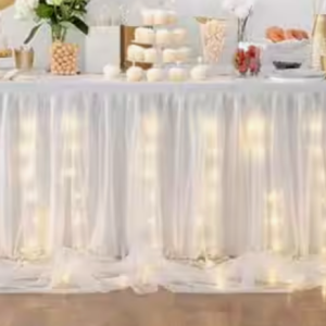 Bridal Veil Table Cover with LED Lights (Quantity 1)